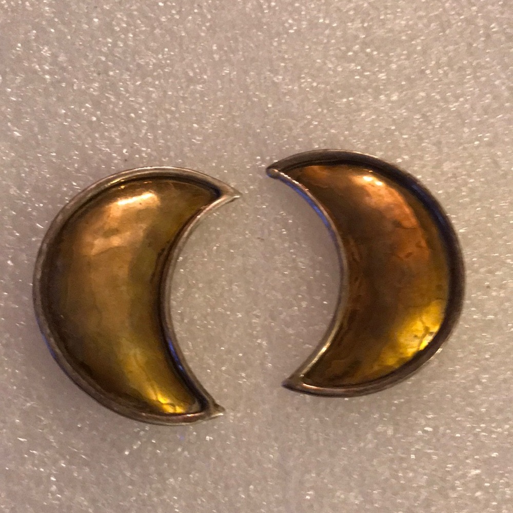 Vintage 1989 silver brass clip on earring